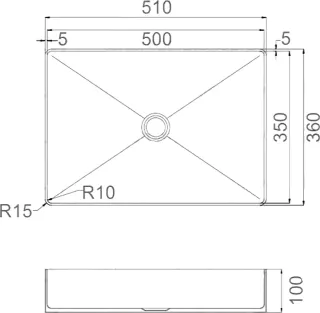 Накладная раковина Gappo GX401-9 51 см оружейная сталь